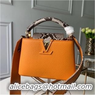 Buy Discount Louis Vuitton Capucines BB Imported Cowhide Handbag M80741 Orange 2026