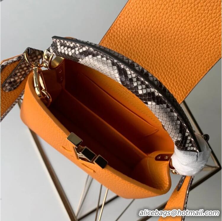 Buy Discount Louis Vuitton Capucines BB Imported Cowhide Handbag M80741 Orange 2026