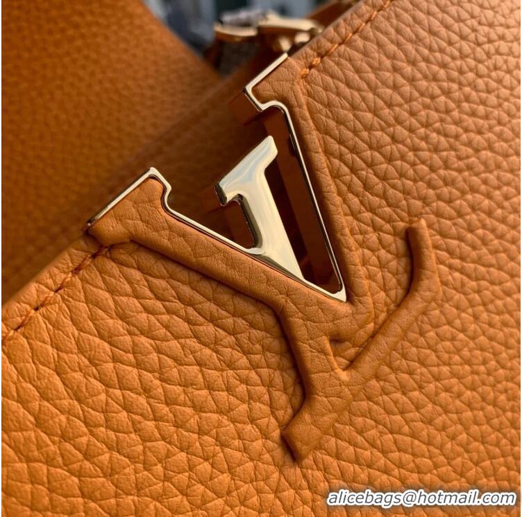 Buy Discount Louis Vuitton Capucines BB Imported Cowhide Handbag M80741 Orange 2026