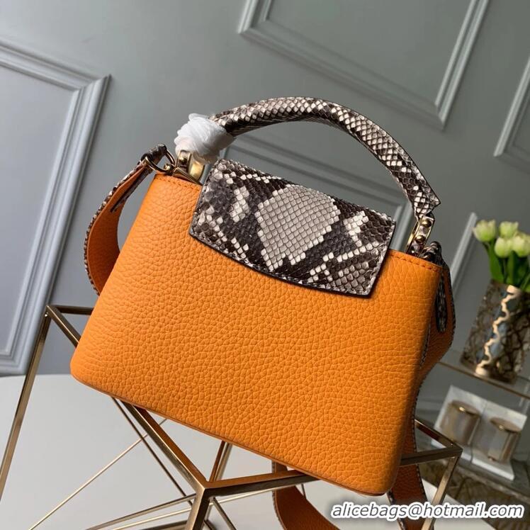 Buy Discount Louis Vuitton Capucines BB Imported Cowhide Handbag M80741 Orange 2026