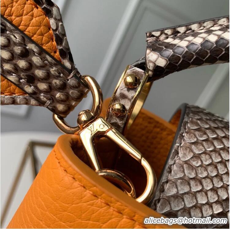 Buy Discount Louis Vuitton Capucines BB Imported Cowhide Handbag M80741 Orange 2026
