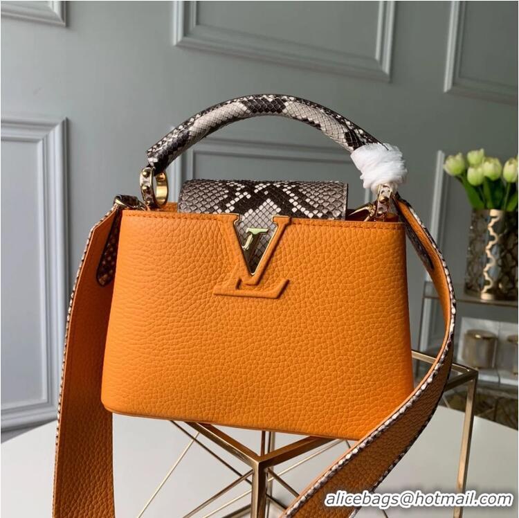 Buy Discount Louis Vuitton Capucines BB Imported Cowhide Handbag M80741 Orange 2026