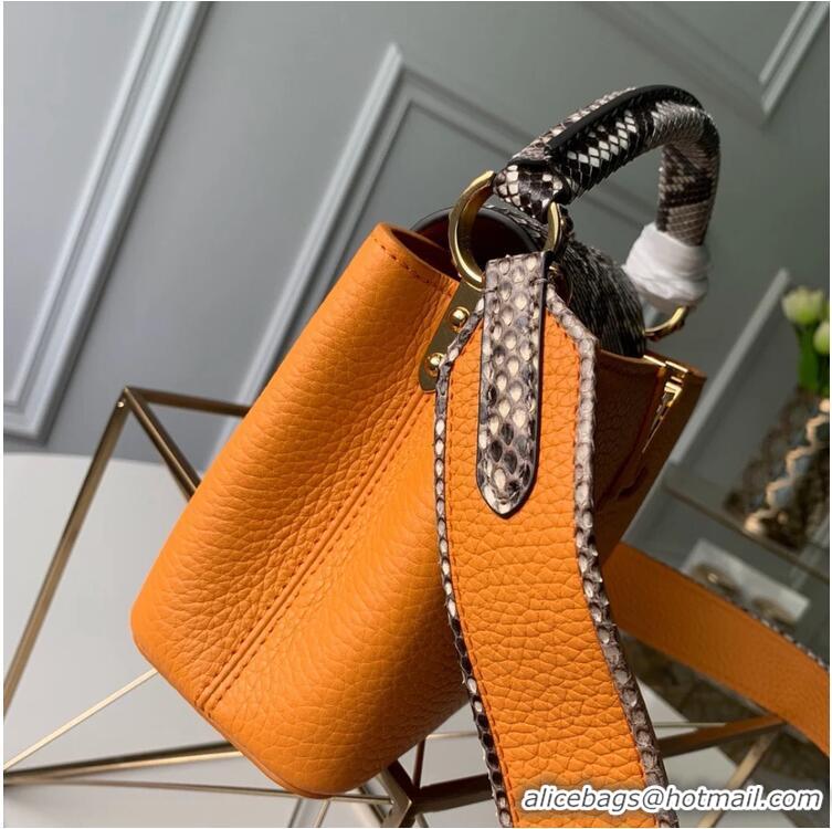 Buy Discount Louis Vuitton Capucines BB Imported Cowhide Handbag M80741 Orange 2026