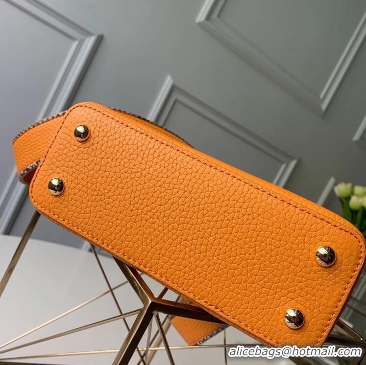 Buy Discount Louis Vuitton Capucines BB Imported Cowhide Handbag M80741 Orange 2026