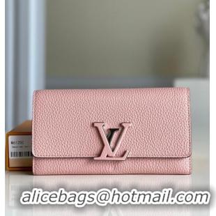 Famous Brand Louis Vuitton Capucines Wallet In Grained Leather M61471 Pink 2026