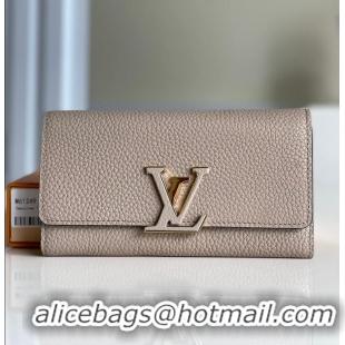 New Cheap Louis Vuitton Capucines Wallet In Grained Leather M61471 Beige 2026