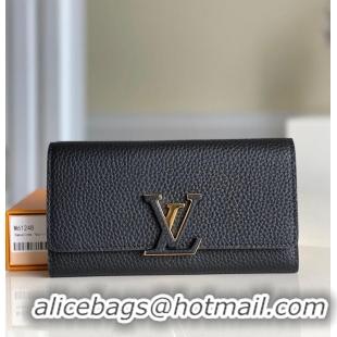 Hot Style Louis Vuitton Capucines Wallet In Grained Leather M61471 Black 2026