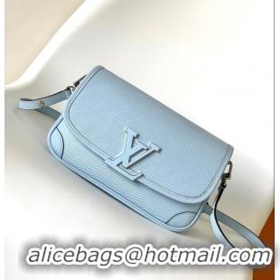 Classic Grade Louis Vuitton Buci Water Ripple Top-grain Cowhide Handbag M59459 Light Blue 2026