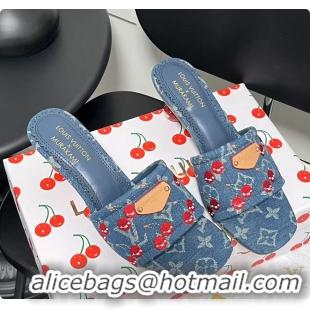 Best Product Louis Vuitton LV x TM Lily Mule Monogram Cherry Denim 6070701