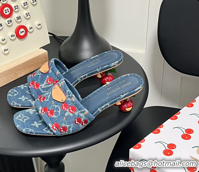 Best Product Louis Vuitton LV x TM Lily Mule Monogram Cherry Denim 6070701