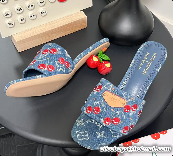 Best Product Louis Vuitton LV x TM Lily Mule Monogram Cherry Denim 6070701