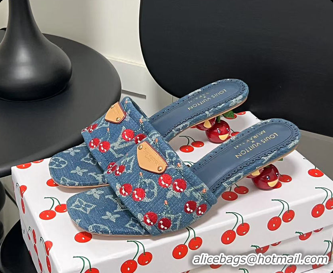 Best Product Louis Vuitton LV x TM Lily Mule Monogram Cherry Denim 6070701