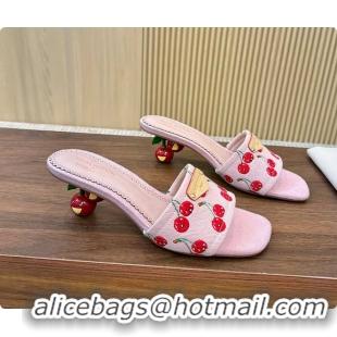 Unique Style Louis Vuitton LV x TM Lily Mule Monogram Cherry Washed Pink Denim 6070701