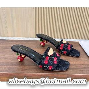 Top Design Louis Vuitton LV x TM Lily Mule Monogram Cherry Black Denim 6070701