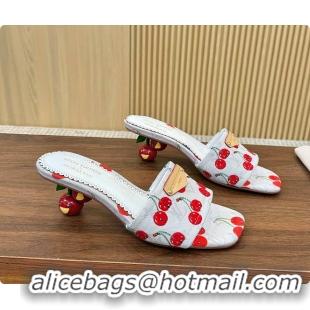 Low Cost LLouis Vuitton LV x TM Lily Mule Monogram Cherry White Denim 6070701