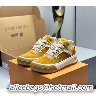 Shop Duplicate Louis Vuitton LV Tilted Sneaker Cognac Brown Suede calf leather 6070704