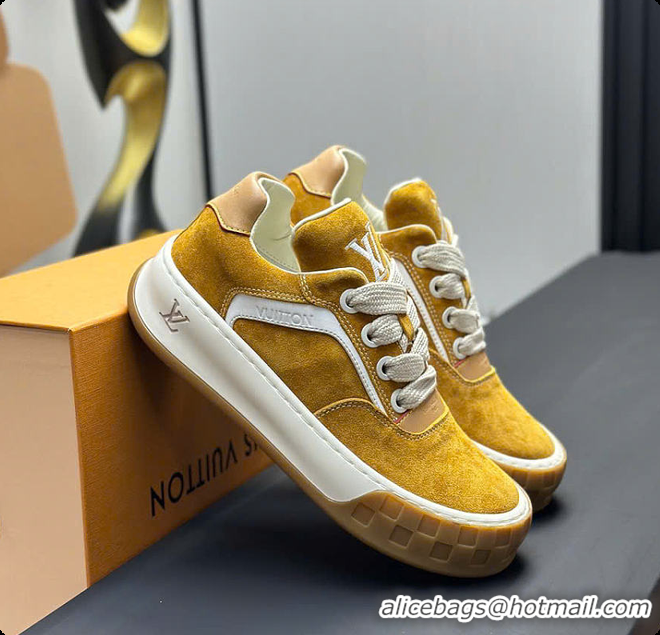 Shop Duplicate Louis Vuitton LV Tilted Sneaker Cognac Brown Suede calf leather 6070704