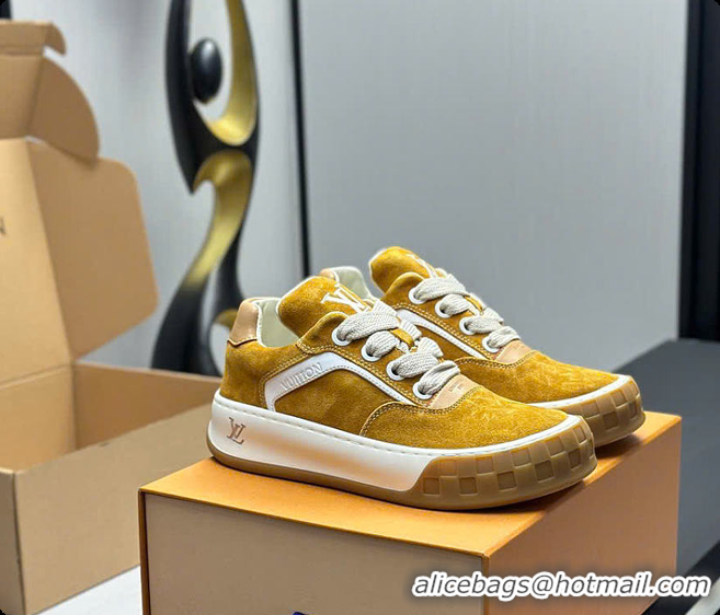 Shop Duplicate Louis Vuitton LV Tilted Sneaker Cognac Brown Suede calf leather 6070704