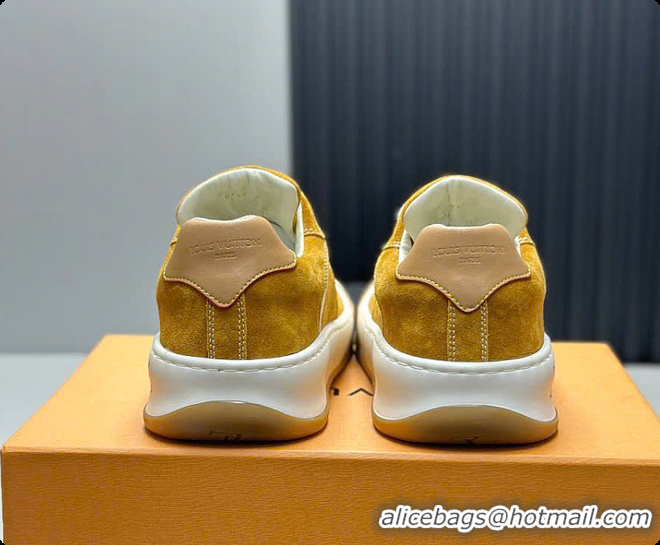Shop Duplicate Louis Vuitton LV Tilted Sneaker Cognac Brown Suede calf leather 6070704