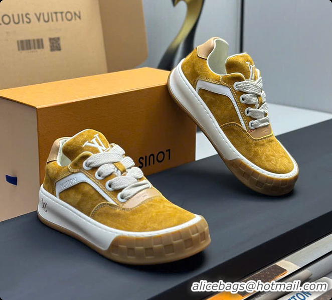 Shop Duplicate Louis Vuitton LV Tilted Sneaker Cognac Brown Suede calf leather 6070704