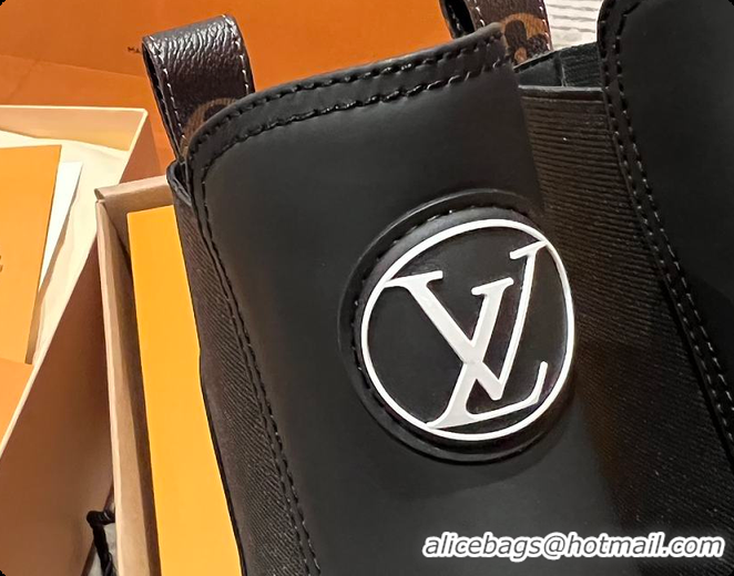 Popular Style Louis Vuitton LV Logo Boots Leather Full Black 6070705