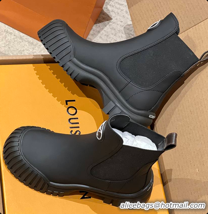 Popular Style Louis Vuitton LV Logo Boots Leather Full Black 6070705