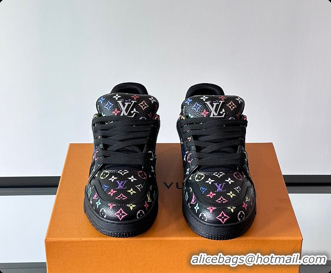 Buy Discount Louis Vuitton x Takashi Murakami LV Trainer Sneaker Black 6070706