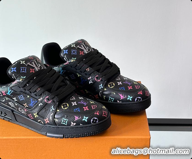 Buy Discount Louis Vuitton x Takashi Murakami LV Trainer Sneaker Black 6070706