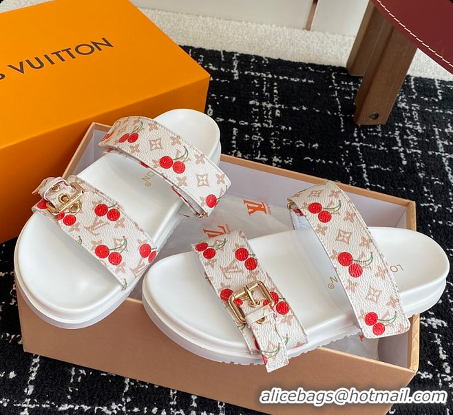 Shop Duplicate LV x TM Bom Dia Flat Comfort Mules White 6070804