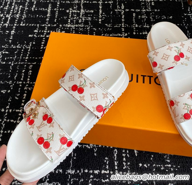 Shop Duplicate LV x TM Bom Dia Flat Comfort Mules White 6070804