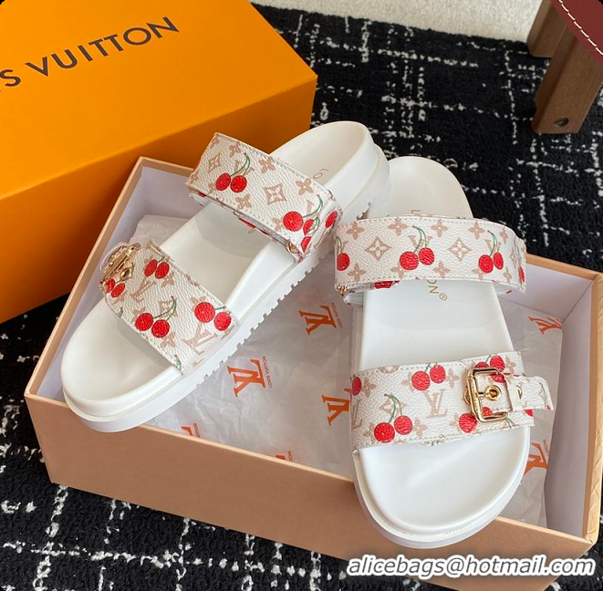 Shop Duplicate LV x TM Bom Dia Flat Comfort Mules White 6070804