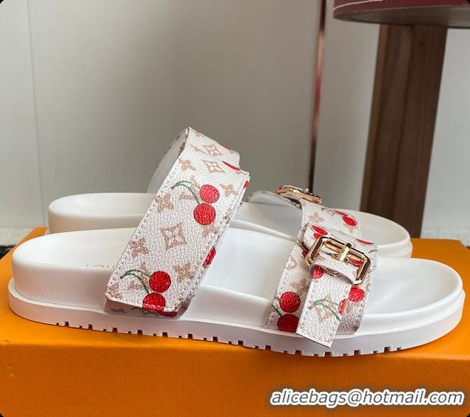 Shop Duplicate LV x TM Bom Dia Flat Comfort Mules White 6070804