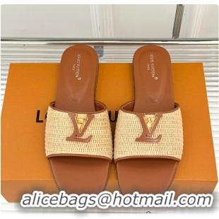 Good Looking Louis Vuitton LV Mare Flat Mule Sandals Caramel 6070807