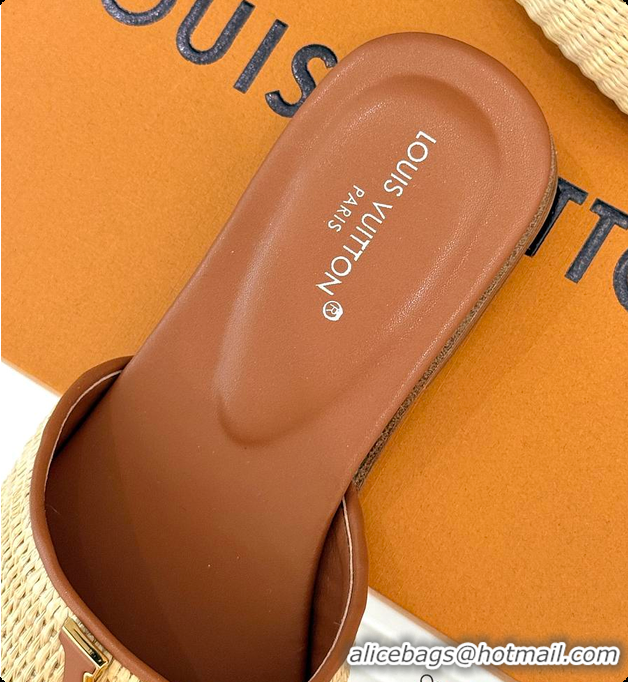 Good Looking Louis Vuitton LV Mare Flat Mule Sandals Caramel 6070807
