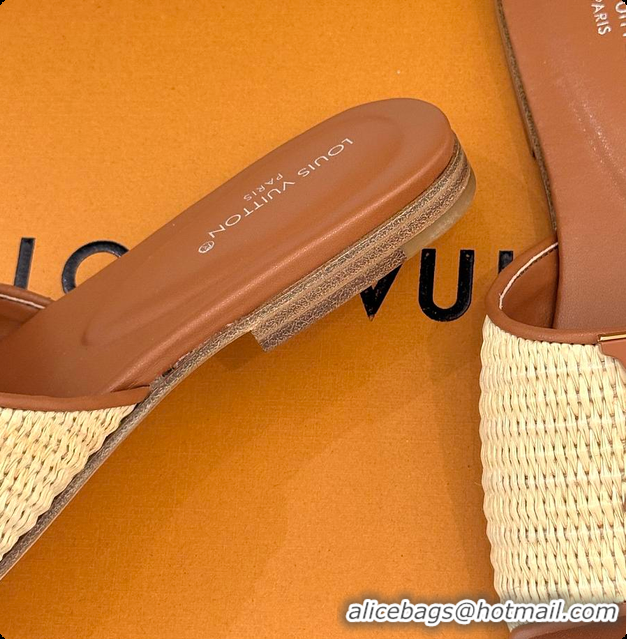 Good Looking Louis Vuitton LV Mare Flat Mule Sandals Caramel 6070807