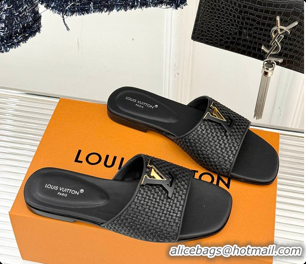 Good Product Louis Vuitton LV Mare Flat Mule Sandals Black 6070807