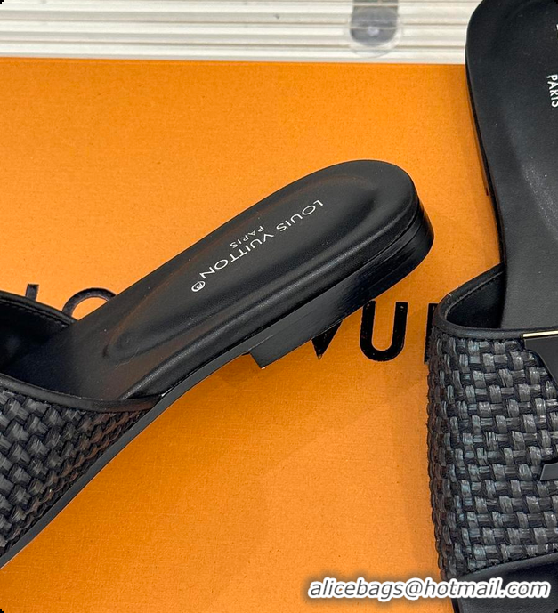 Good Product Louis Vuitton LV Mare Flat Mule Sandals Black 6070807