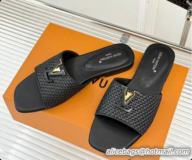 Good Product Louis Vuitton LV Mare Flat Mule Sandals Black 6070807