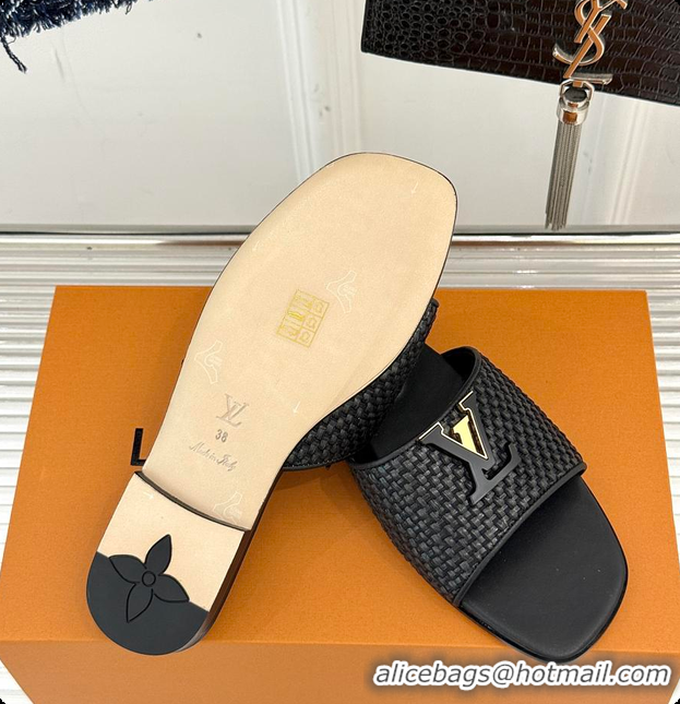 Good Product Louis Vuitton LV Mare Flat Mule Sandals Black 6070807