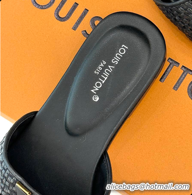 Good Product Louis Vuitton LV Mare Flat Mule Sandals Black 6070807