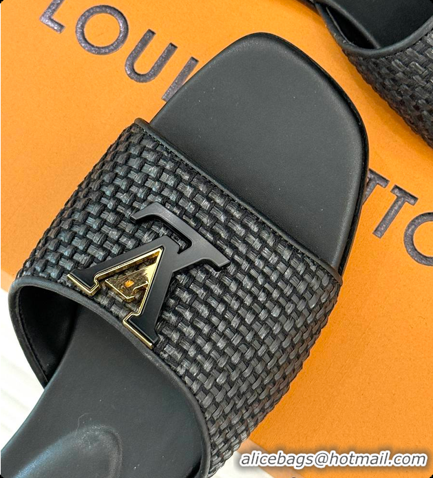 Good Product Louis Vuitton LV Mare Flat Mule Sandals Black 6070807