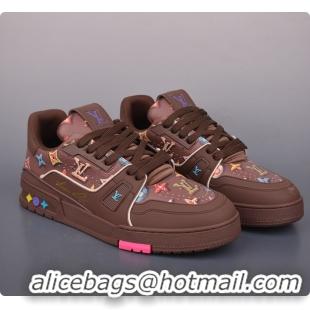 Low Cost Louis Vuitton Men LV Trainer Sneaker Brown Mix of materials 6070904