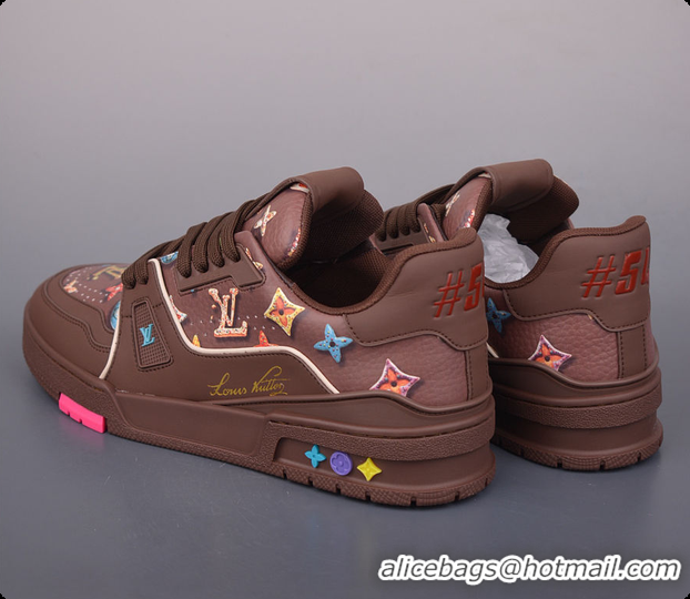 Low Cost Louis Vuitton Men LV Trainer Sneaker Brown Mix of materials 6070904