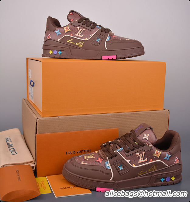 Low Cost Louis Vuitton Men LV Trainer Sneaker Brown Mix of materials 6070904