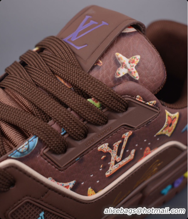 Low Cost Louis Vuitton Men LV Trainer Sneaker Brown Mix of materials 6070904