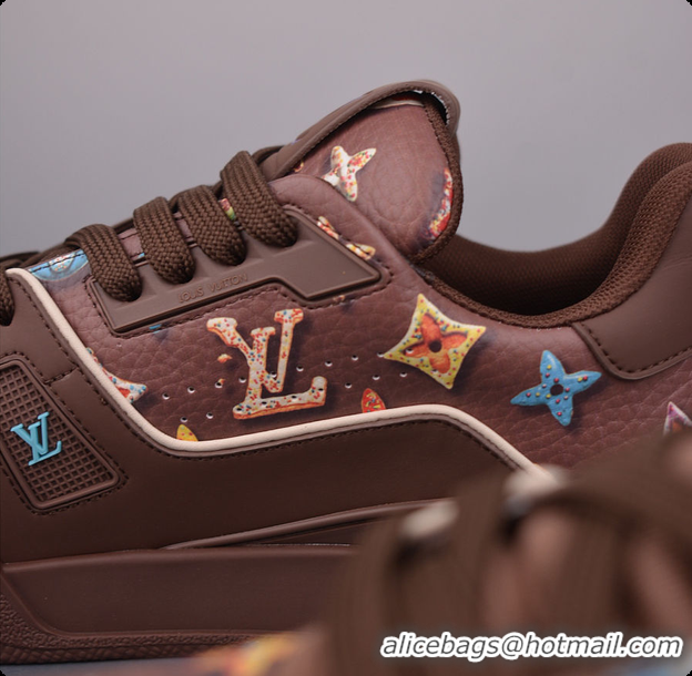 Low Cost Louis Vuitton Men LV Trainer Sneaker Brown Mix of materials 6070904