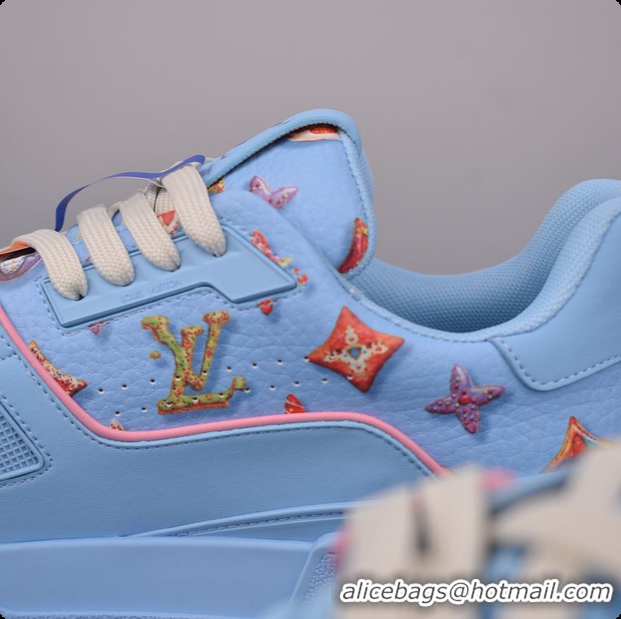 Cheap ouis Vuitton Men LV Trainer Sneaker Blue Mix of materials 6070904
