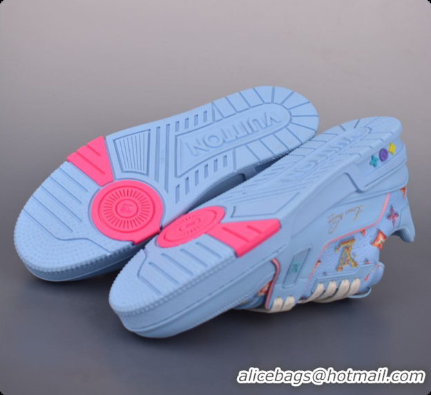 Cheap ouis Vuitton Men LV Trainer Sneaker Blue Mix of materials 6070904
