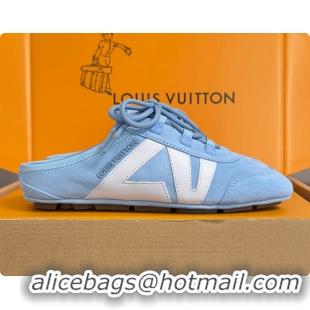 Popular Style Louis Vuitton LV Sneakerina Open Back Sky Blue Suede 6070905