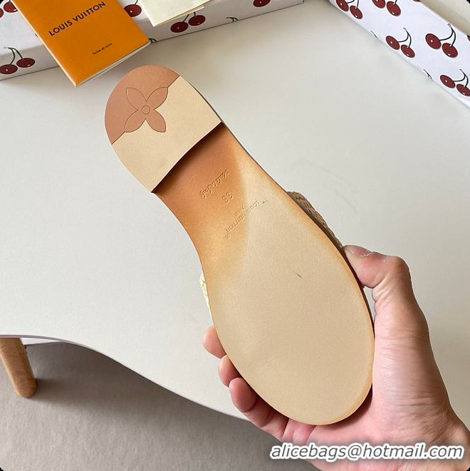 Good Looking Louis Vuitton LV x TM Chinelo Lily Beige Raffia 6070906